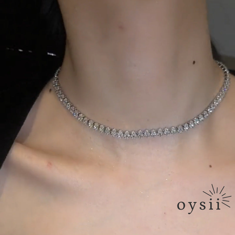 Luminous Chain – Full-Crystal Minimalist Necklace