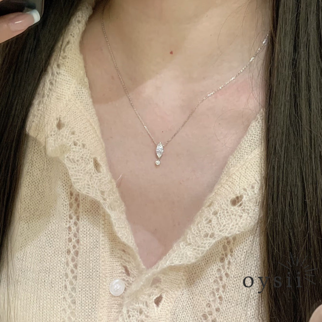 Tear of Elegance — Marquise Zircon Necklace