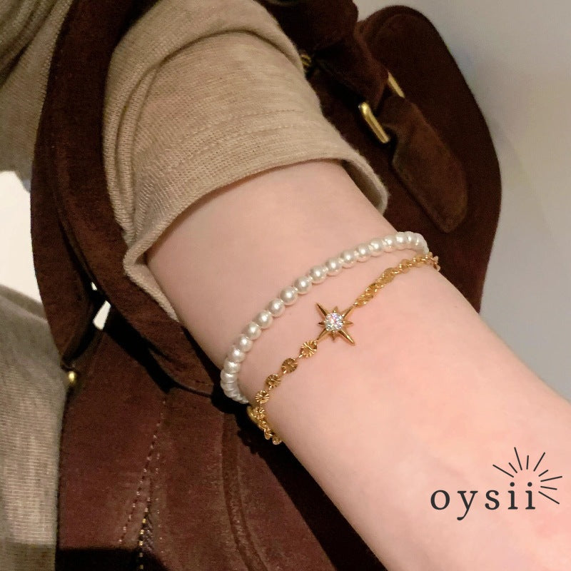Octant Charm — French Vintage Eight-Point Star Bracelet