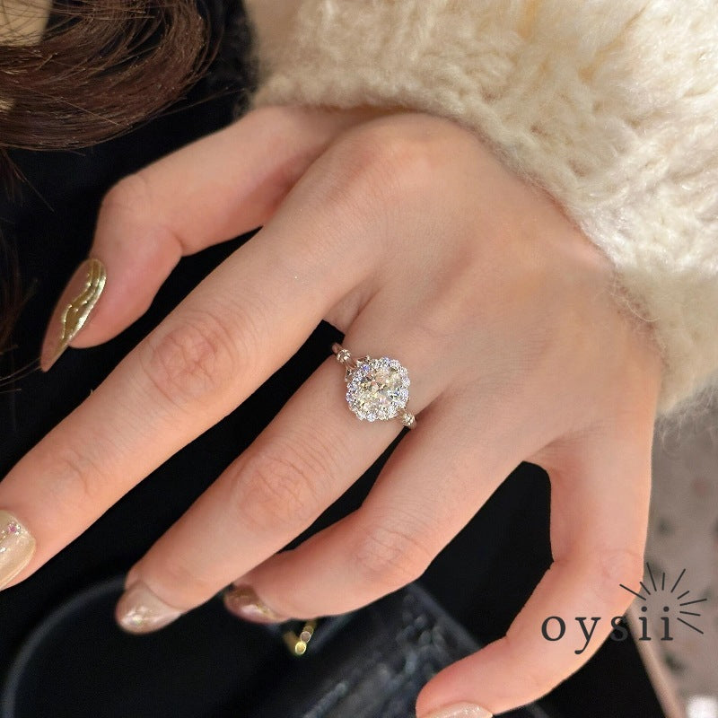 Celestial Bloom – Dove Egg Diamond Ring