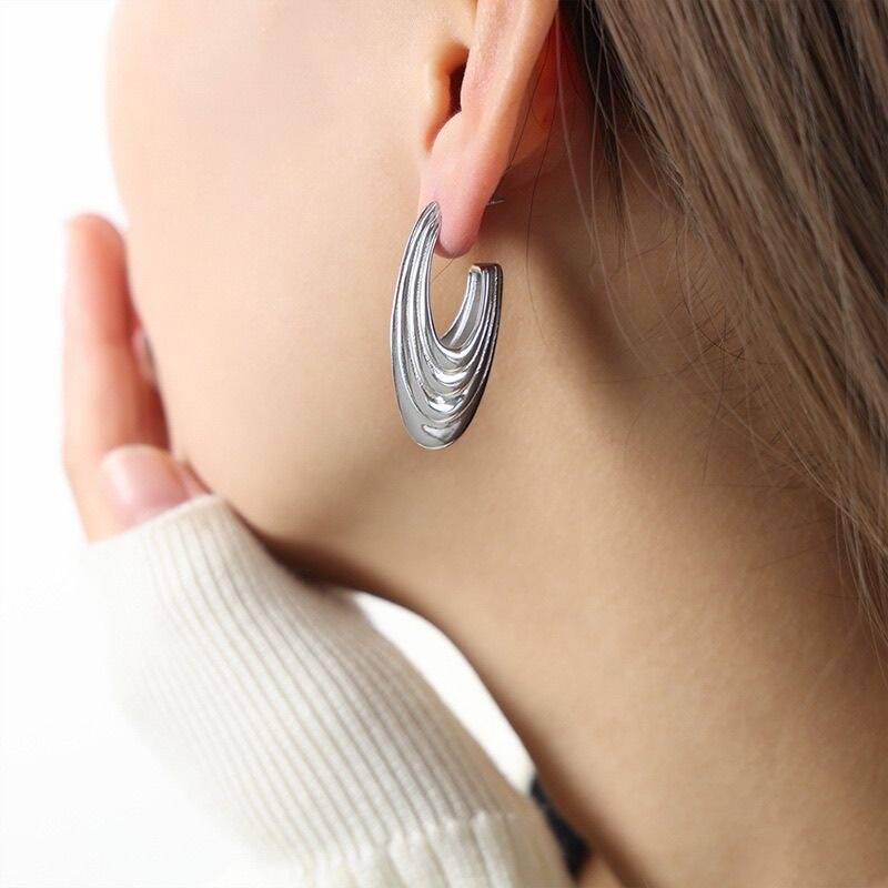 Silver Spiral Stud Earrings