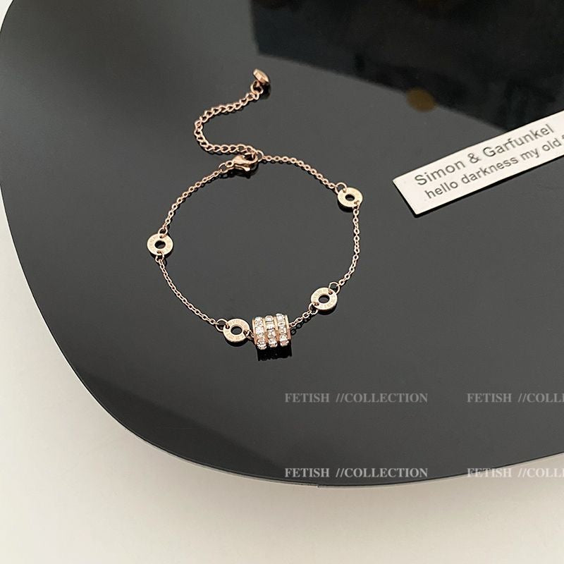 Rose Gold Roman Numeral Bangle