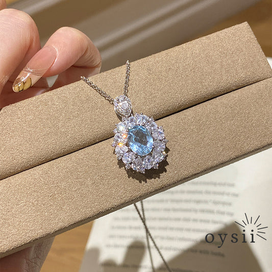 Sky Jewel — S925 Silver Blue Topaz Necklace