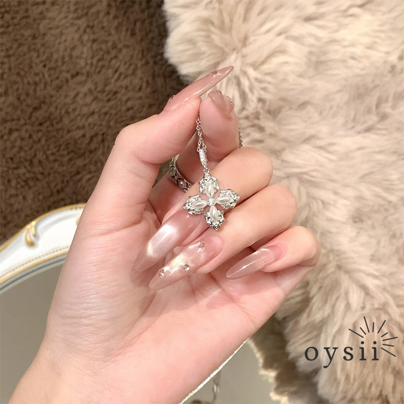 Lucky Clover — S925 Silver Vintage Cross Necklace