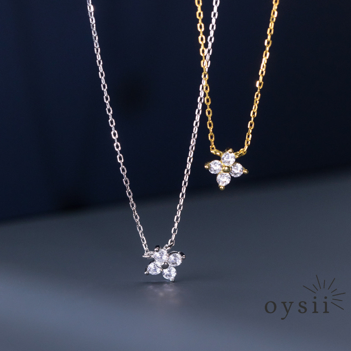 Lucky Bloom – S925 Silver Clover Zircon Necklace
