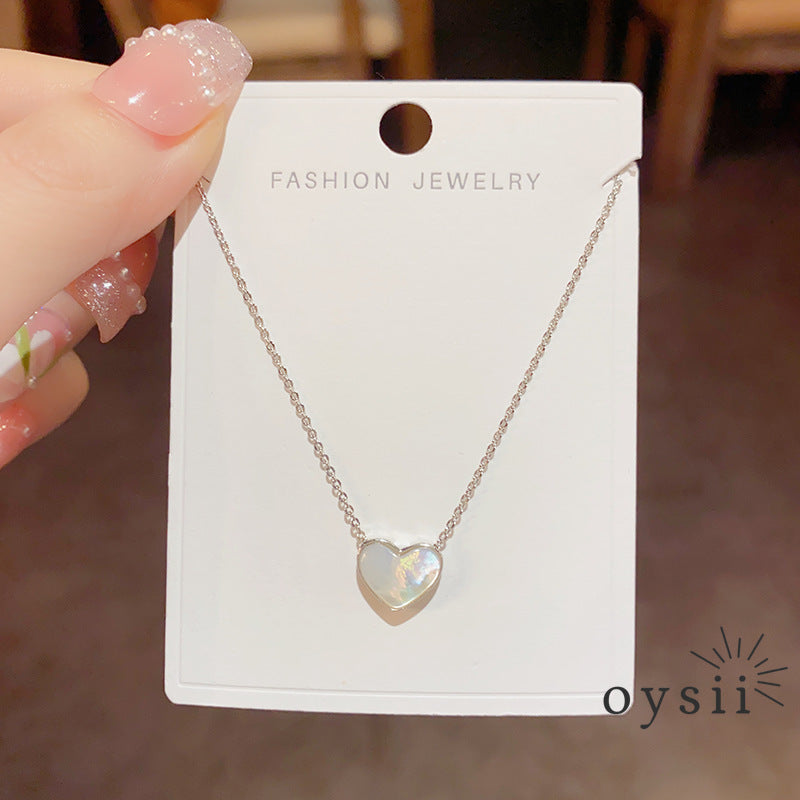 Heart of Tides — Double-Sided Micro Zircon Shell Necklace