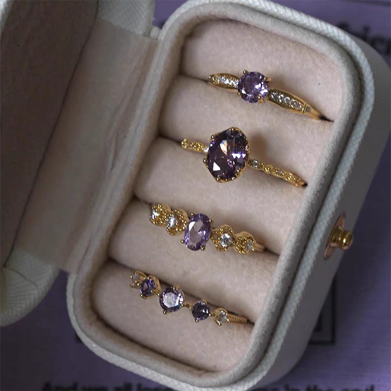 Shiny Purple Open Band Ring