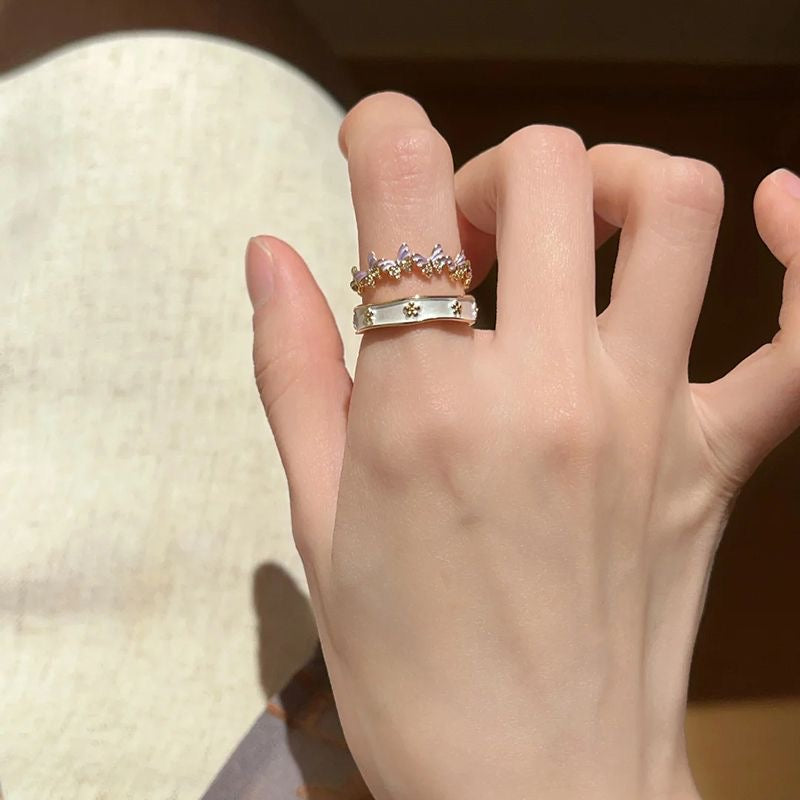 Versatile Floral Ring Set