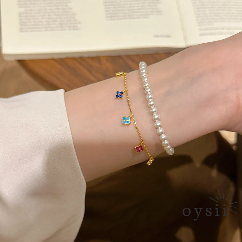 Bloom Charm – Colorful Clover Bracelet