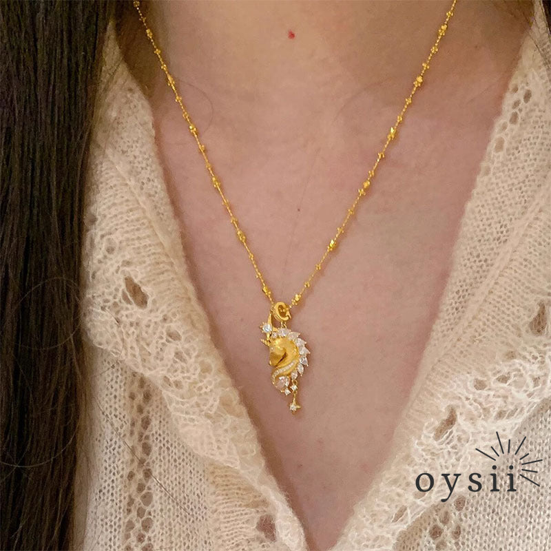 Unicorn Gleam – Matte Starburst Pendant Necklace