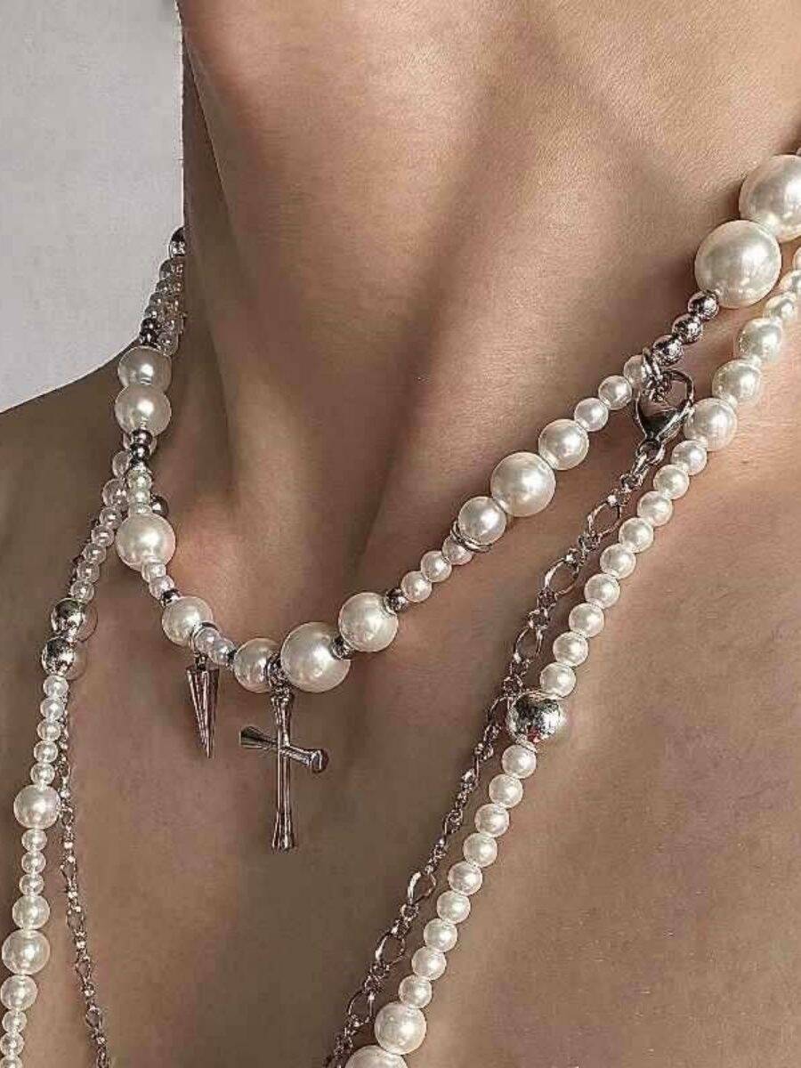 Pearl Stainless Steel Layered Necklace