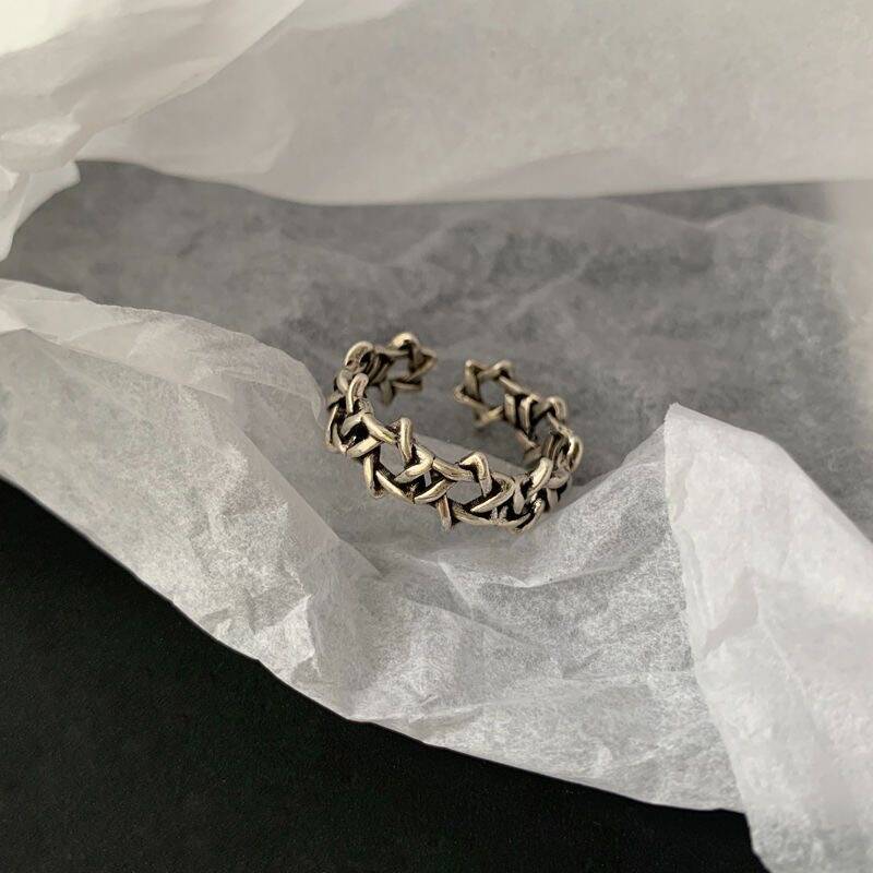 Vintage Oxidized Ring Set of 3