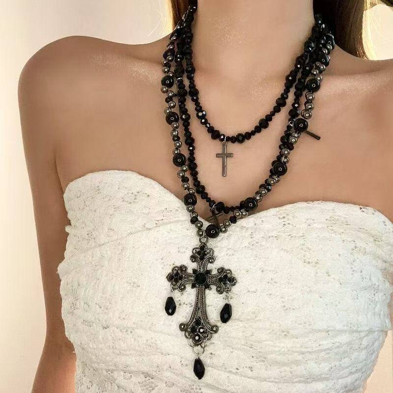 Layered Cross Necklace