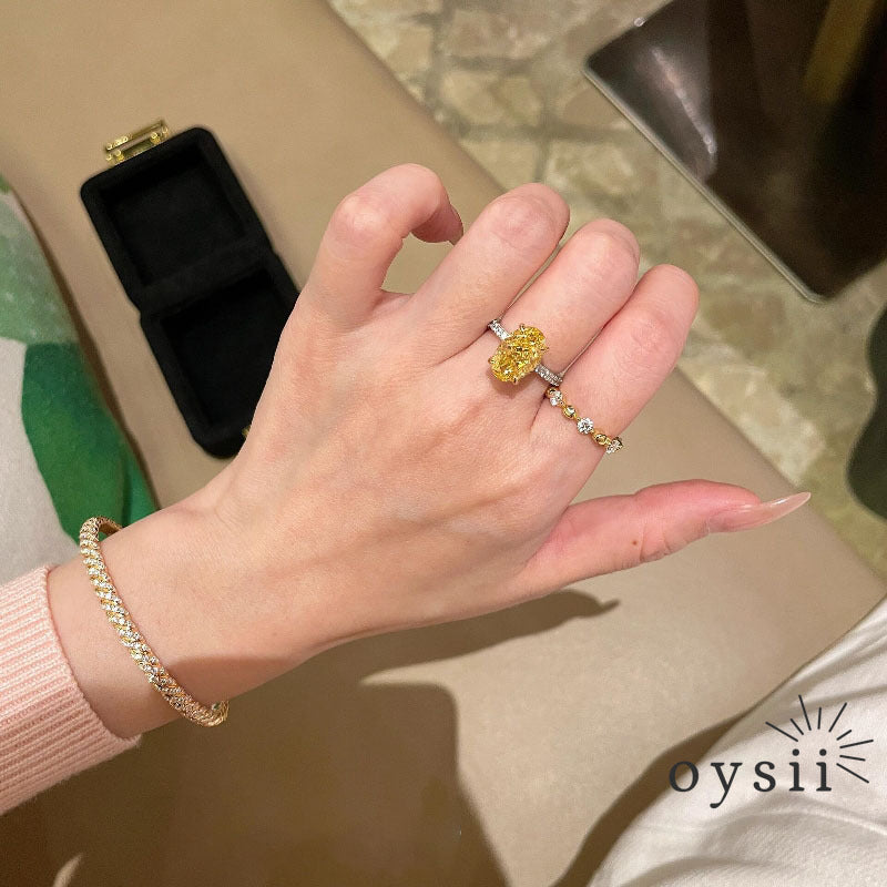 Golden Aura — Oval Yellow Diamond Ring