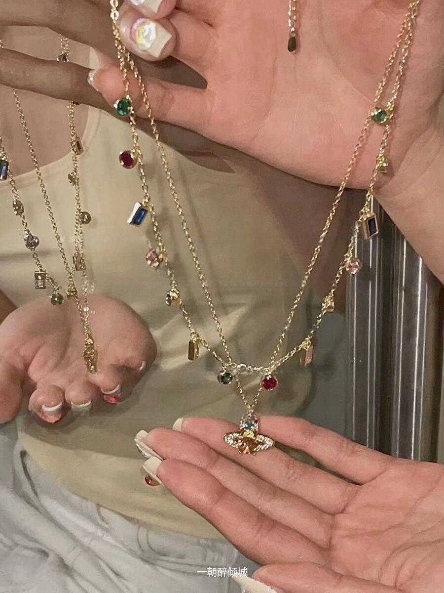 Gold Saturn Layered Necklace