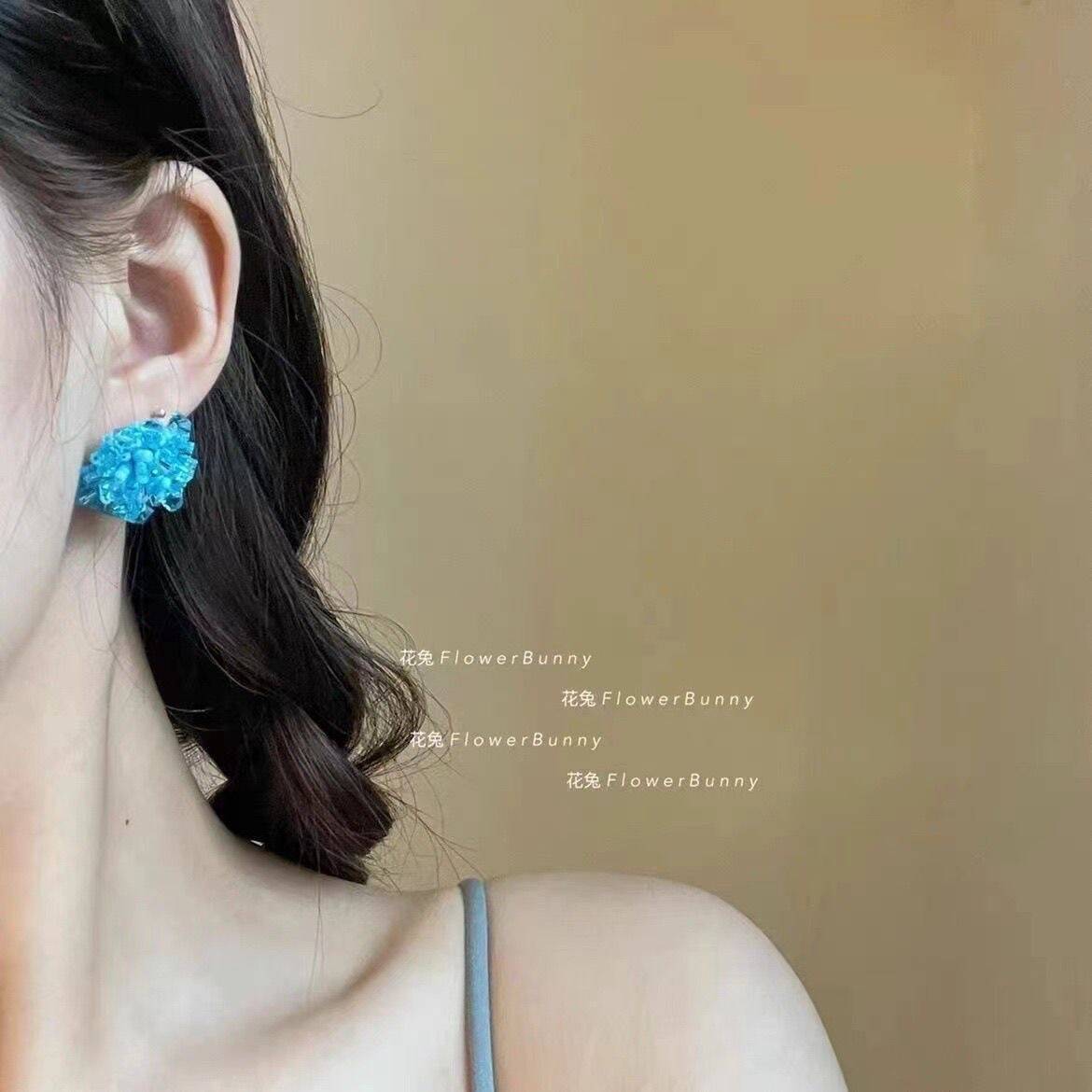 Blue Bead Earrings