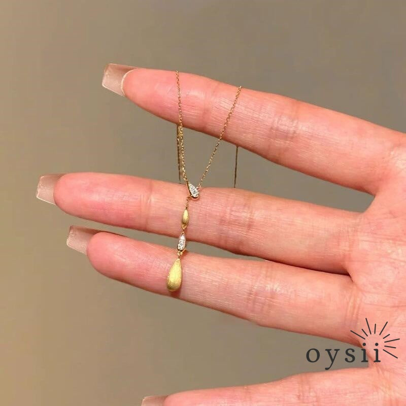 Lustre Drop — Light-Luxury French Vintage Tassel Teardrop Necklace