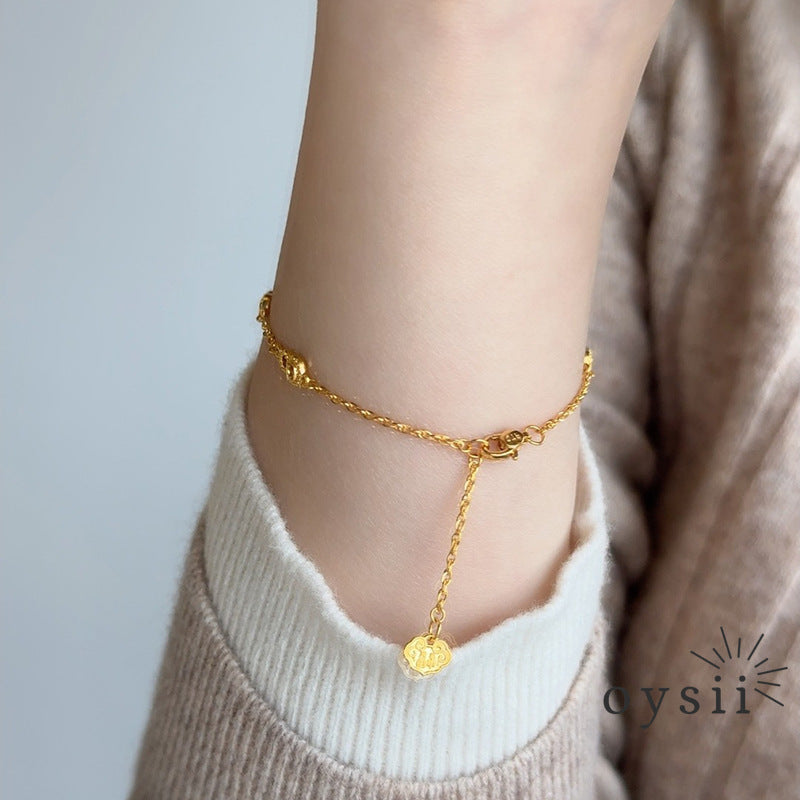 Fortune Halo – Hollow Gourd Safety Pin Bracelet