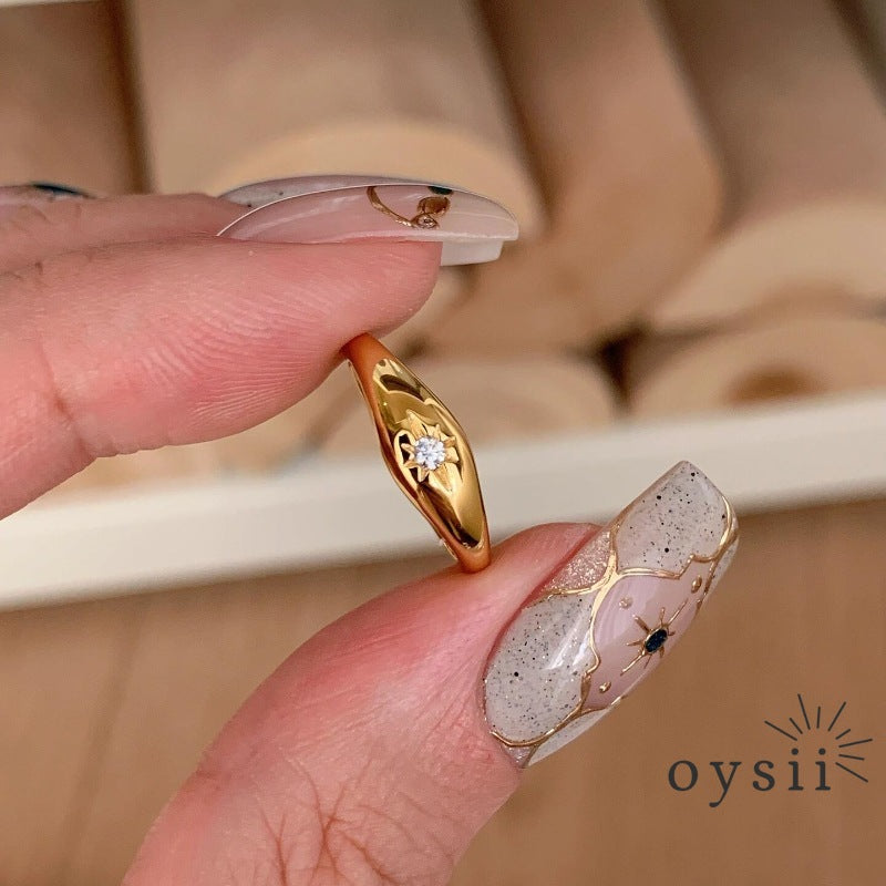 Stellar Echo – Octagram Diamond Ring