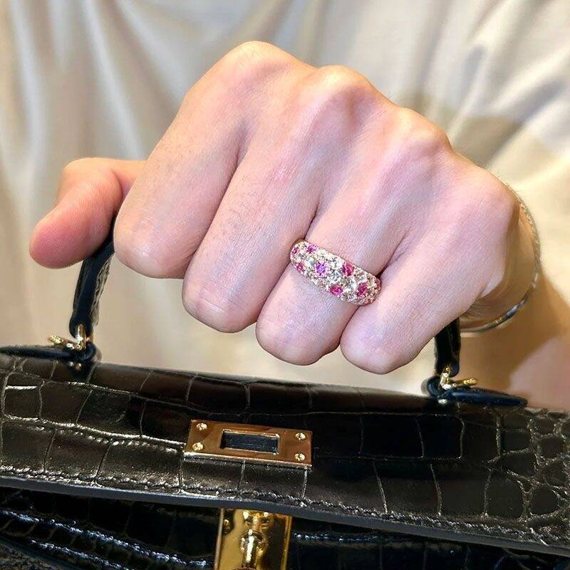 Pink Zircon Starry Ring