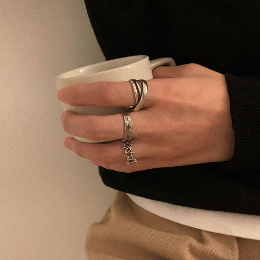 Vintage Oxidized Ring Set of 3