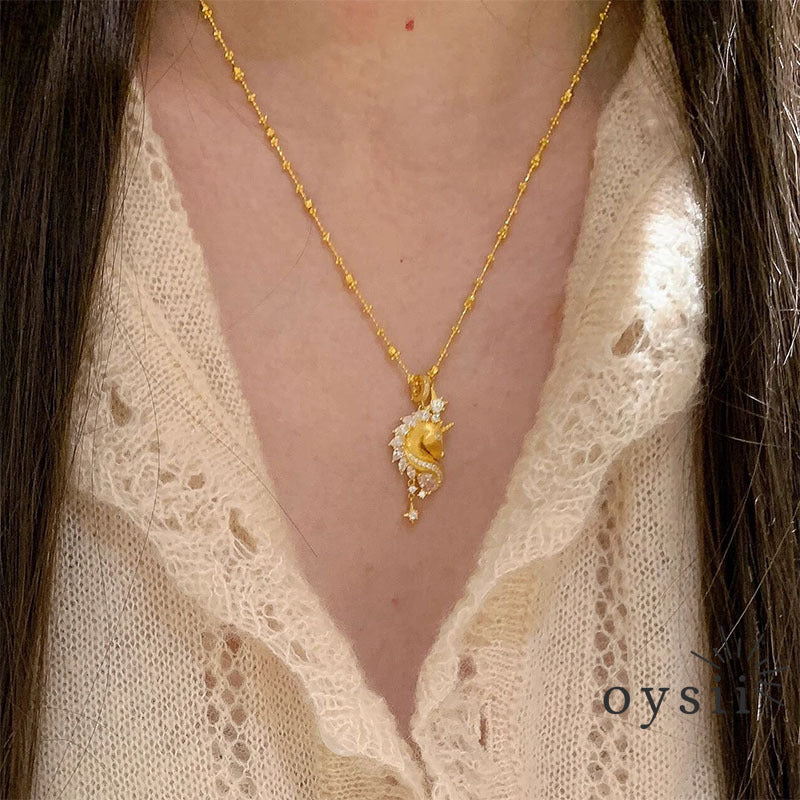 Unicorn Gleam – Matte Starburst Pendant Necklace