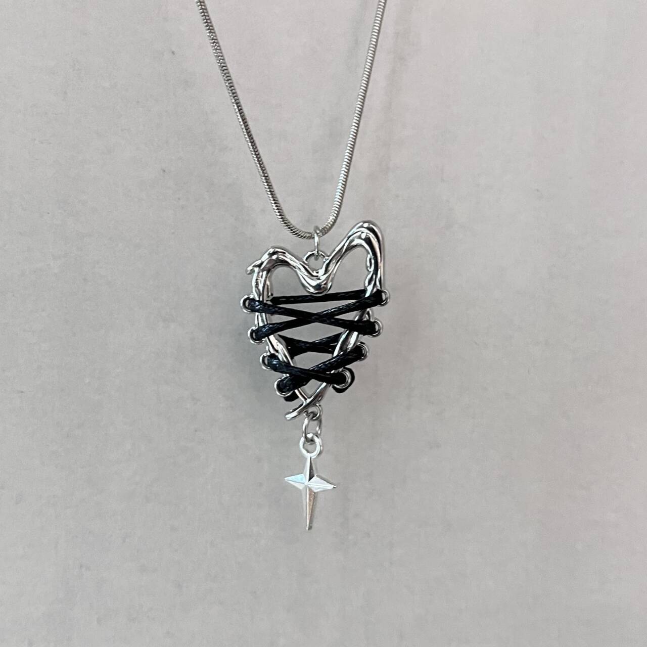 Red & Black Twisted Heart Necklace