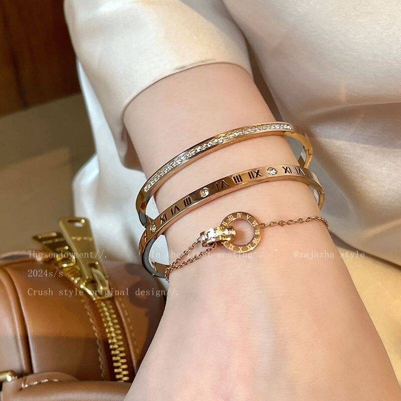Rose Gold Stainless Steel Bracelet Set