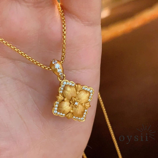 Clover Grace — Vintage Dual-Sided Diamond Necklace