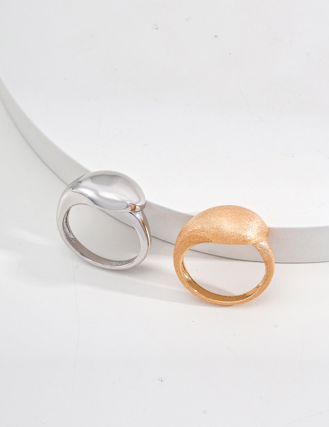 Minimalist sterling silver matte texture ring, versatile unisex jewelry piece