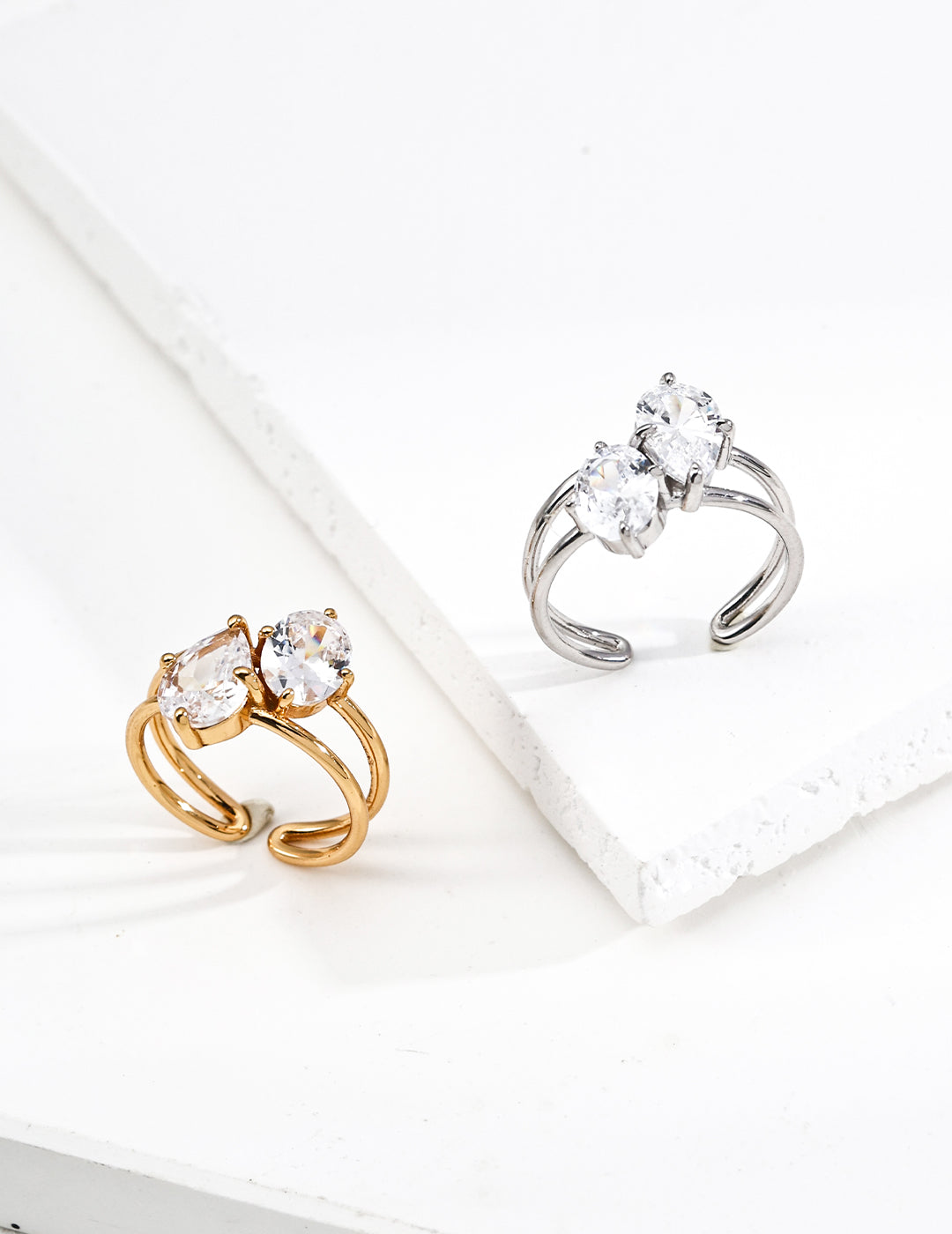 Elegant S925 silver simple zircon ring, dainty handmade jewelry piece
