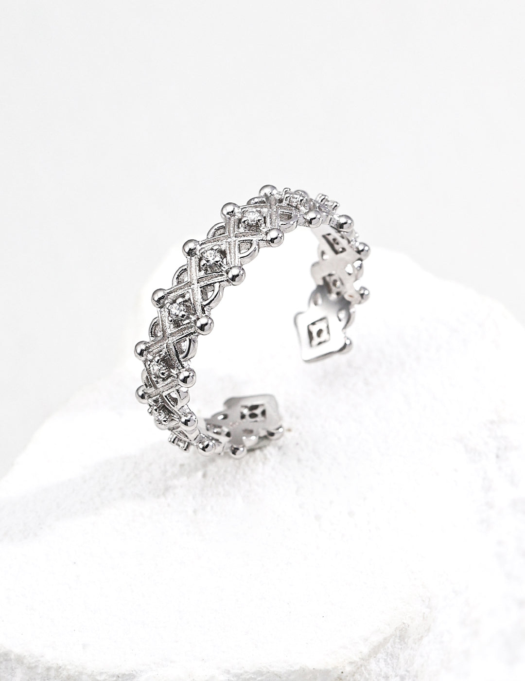 Elegant sterling silver contemporary style ring, minimalist modern jewelry