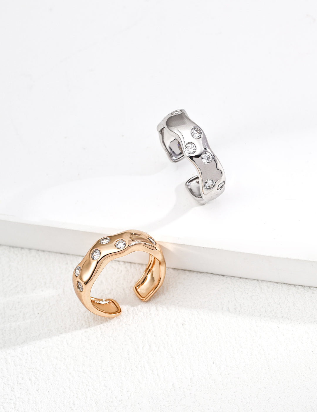Handcrafted 925 sterling silver zircon band, dainty handmade jewelry