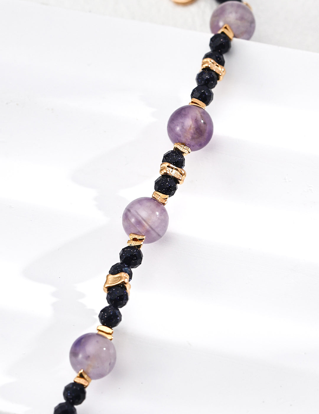 Handmade S925 silver bracelet featuring light purple amethyst gemstones, designed to promote calm, intuition, and emotional clarity — perfect for spiritual healing, crystal energy jewelry, and minimalist boho style