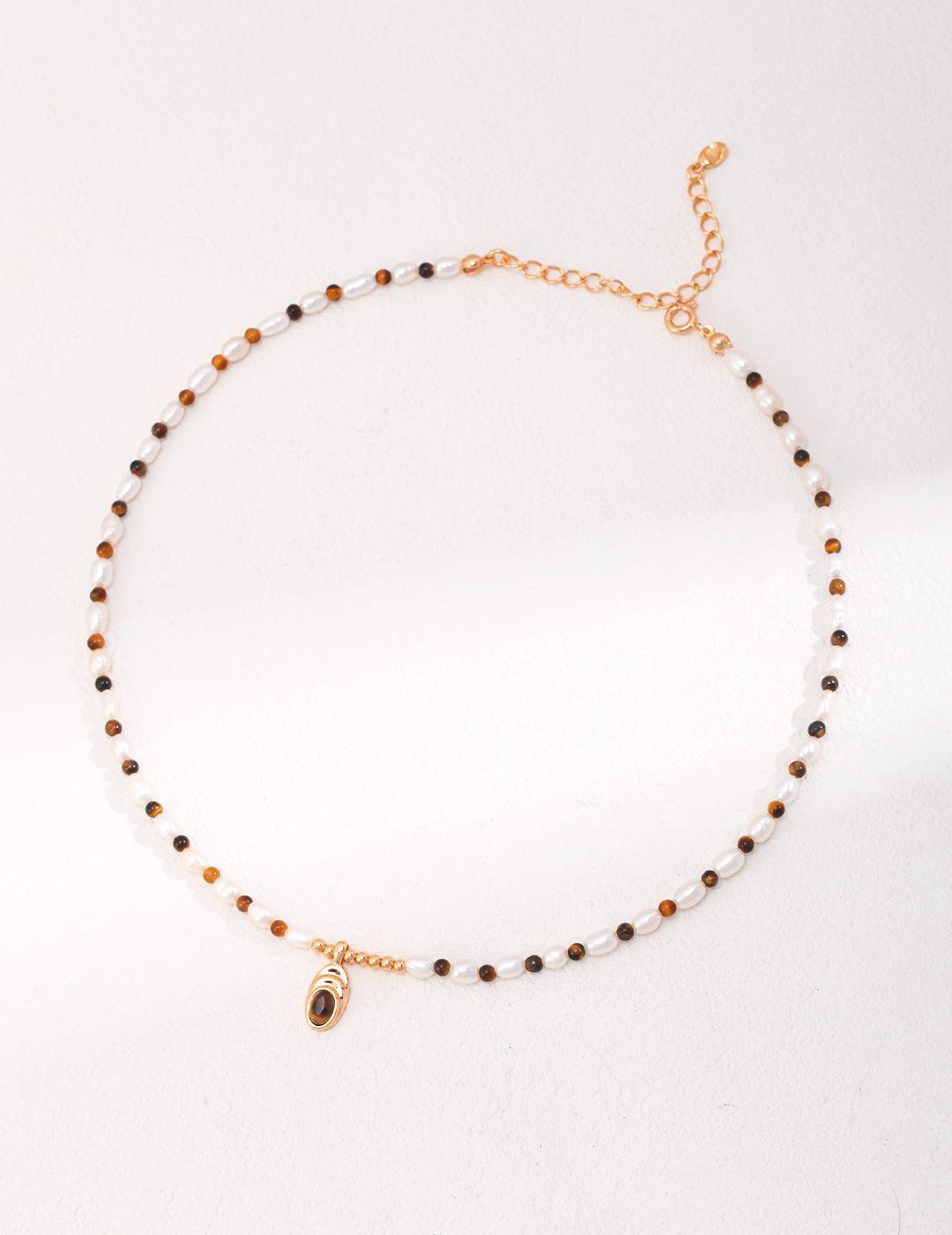 Handmade Maillard style tiger eye stone necklace, natural gemstone jewelry with sterling silver for women