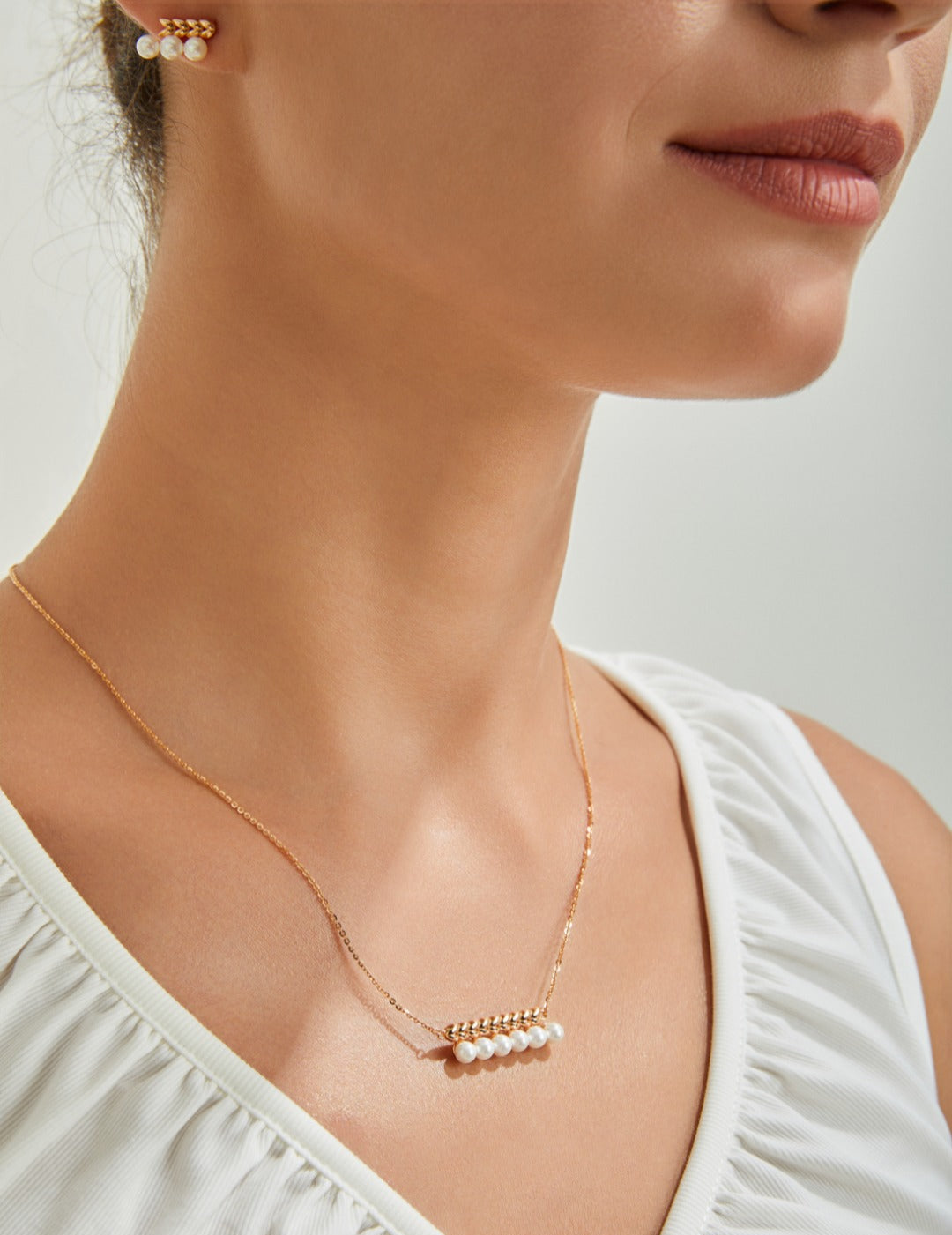 Classic 925 silver pearl earrings with wheat-inspired design, versatile fashion jewelry