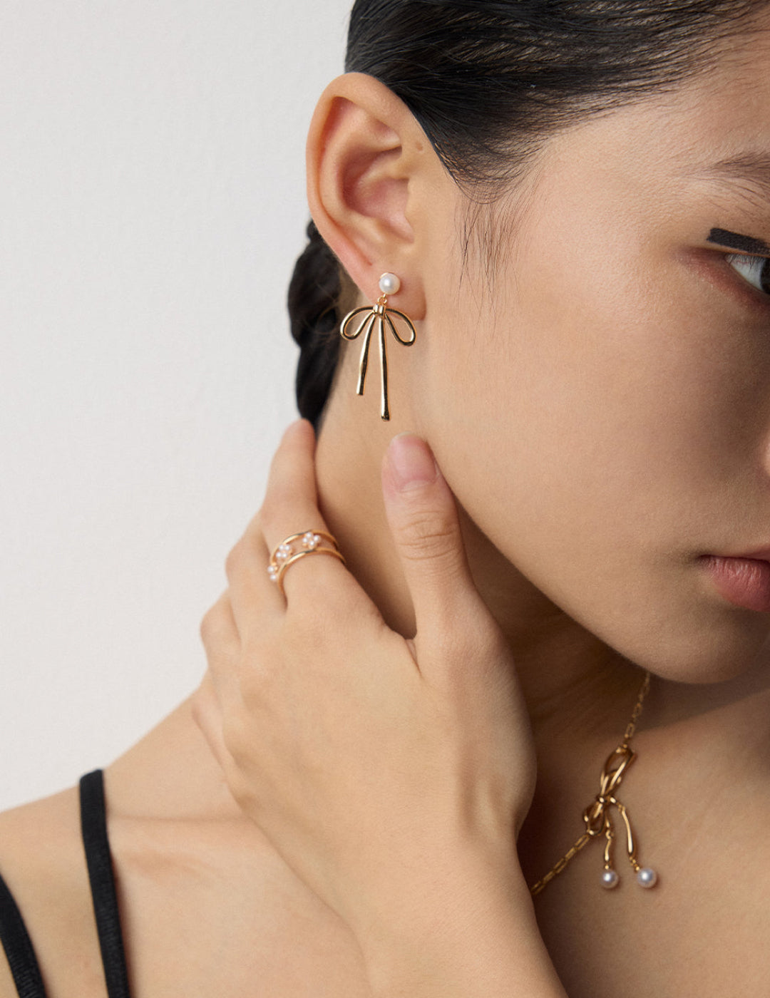 Handmade solid silver hoop earrings featuring natural pearls, modern style