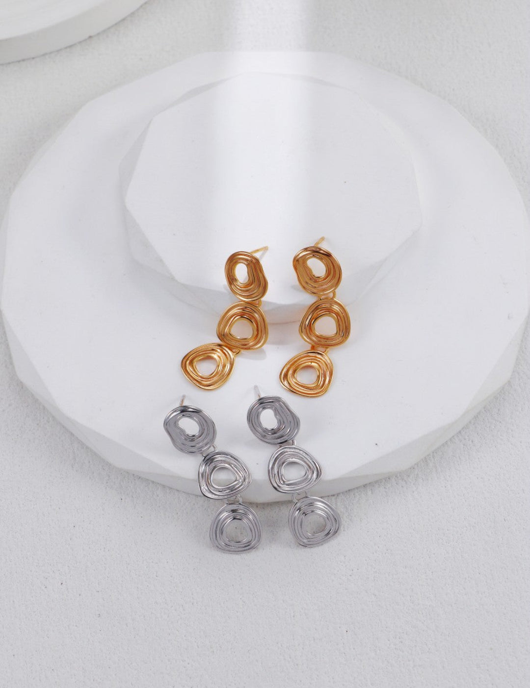 Sterling silver spiral wave earrings, chic handcrafted fashion accessory