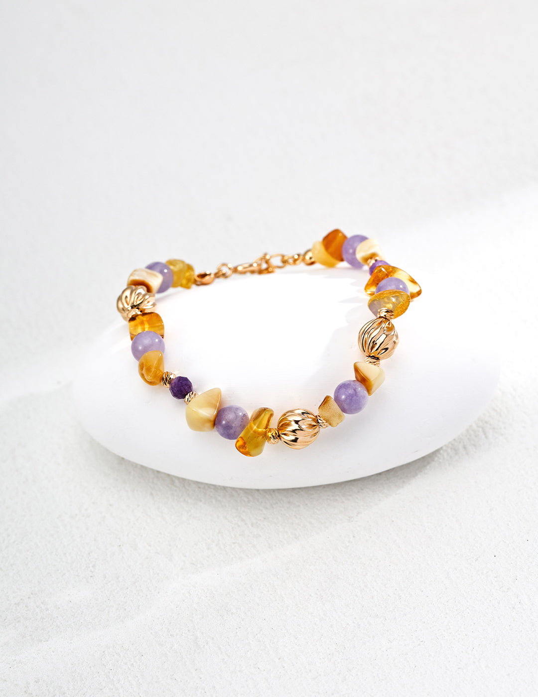 Natural Amber and Amethyst Bracelet in S925 Silver - Elegant Silver Bracelet, Handmade Amber & Amethyst Jewelry, Timeless Gemstone Bracelet, Luxury Silver Accessories