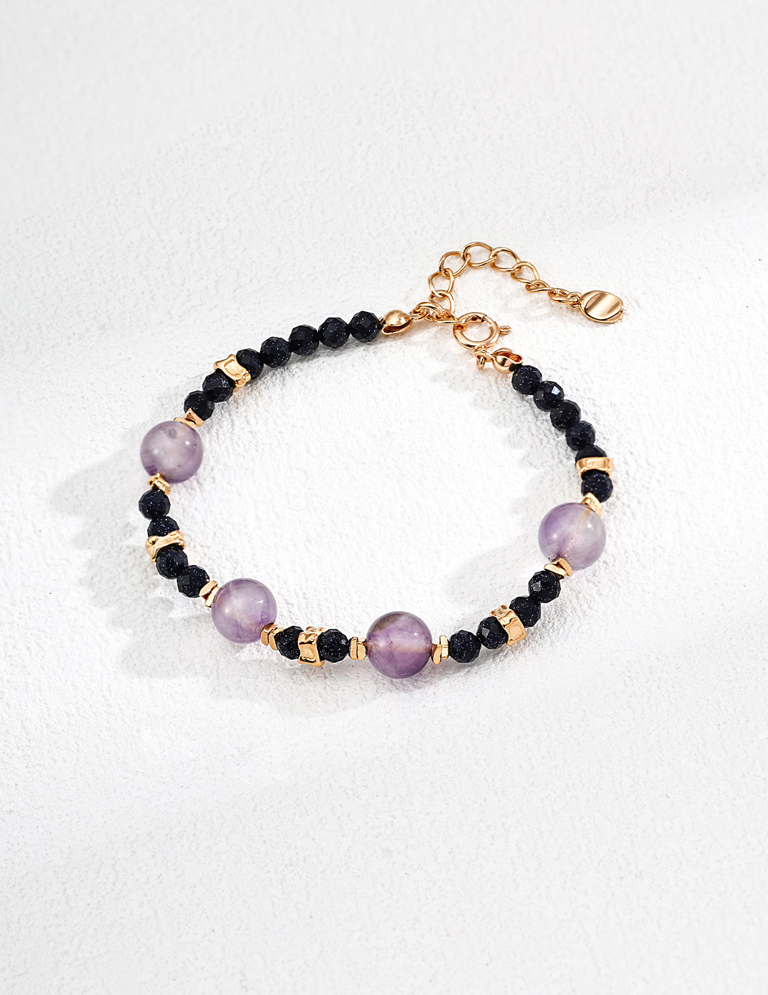 Natural lavender amethyst and blue sandstone bracelet made with S925 sterling silver, designed to enhance intuition, inner peace, and emotional healing — perfect for spiritual jewelry lovers and everyday energy balancing wear