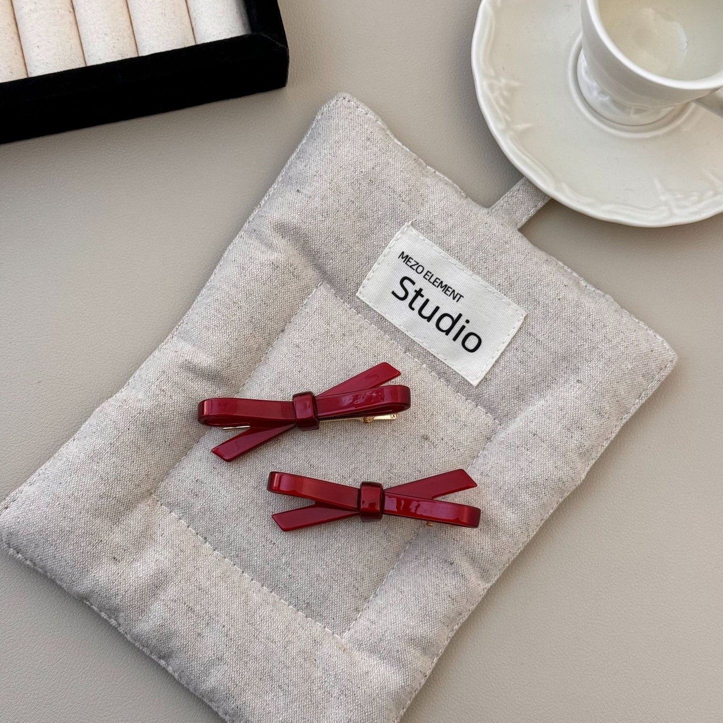 Cherry Red Vintage Bow Hair Clip