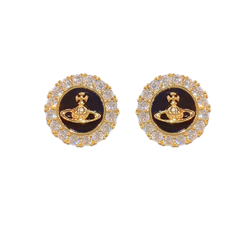 Imperial Bloom — Round Pavé Stud Earrings
