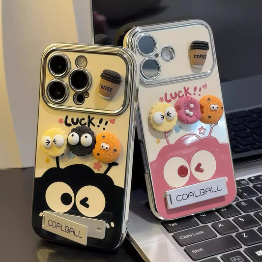 Coffee coal ball apple 16plus8 mobile phone case 17promax plating windows 14pro11 cute xs15xr12