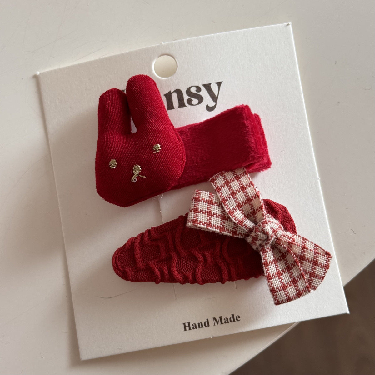 Red Holiday Bow Hair Clip