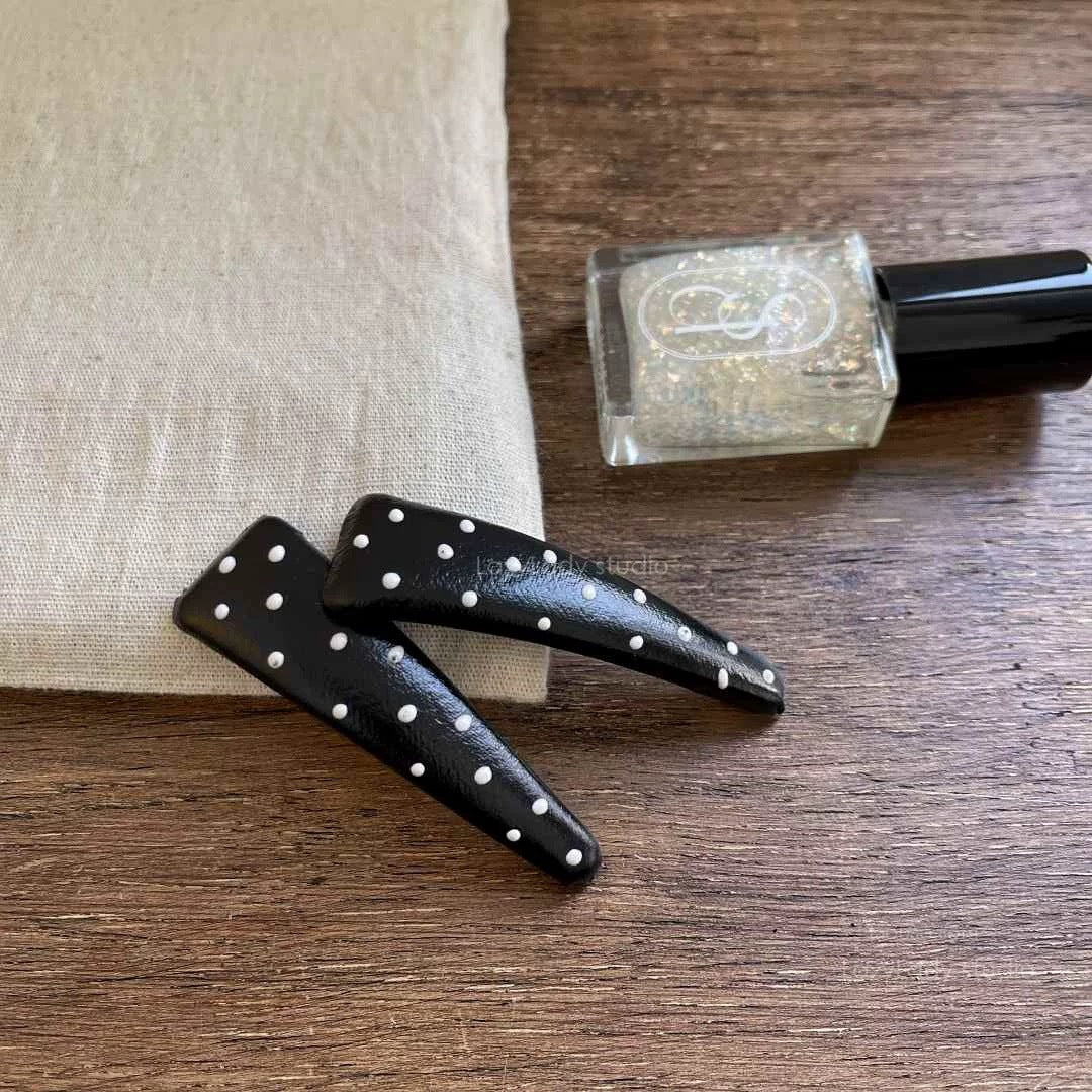 Polka Dot Triangle Hair Clip
