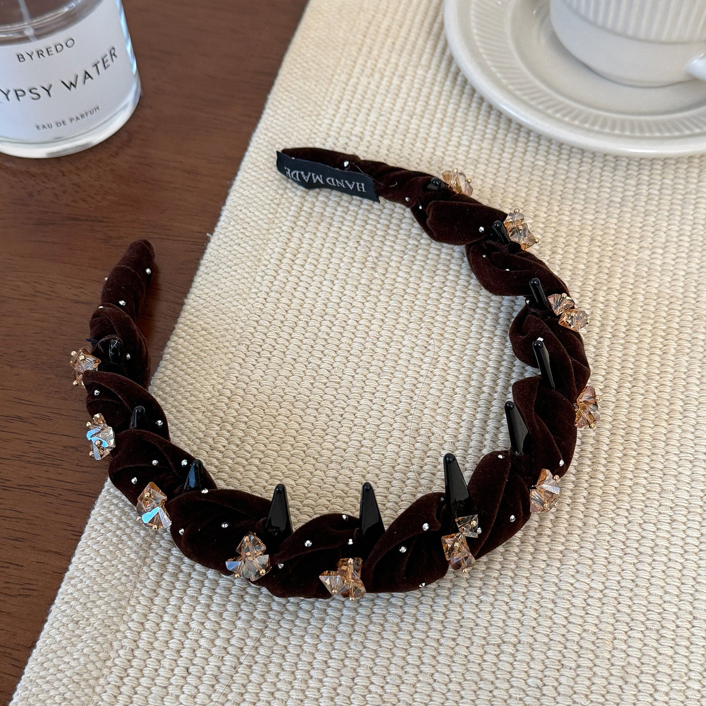 Starry Velvet Crystal High-Top Headband