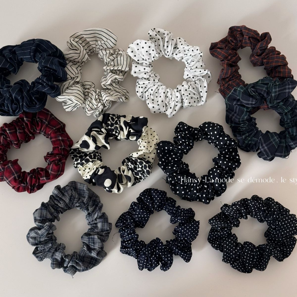 Polka Dot Ruffle Mini Scrunchie
