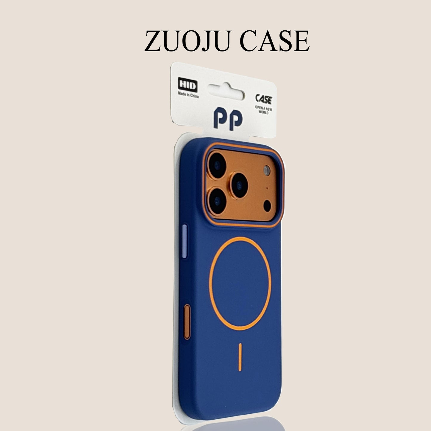 Orange Accent Magnetic Color-Block iPhone Case