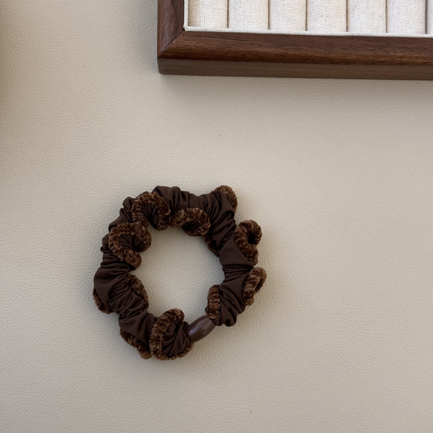 Fuzzy Ruffle Hair Scrunchie