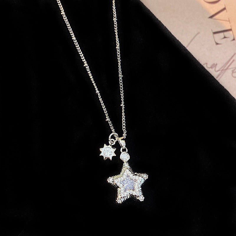 Star Whisper – Star & Pearl Pendant Necklace & Earrings Set